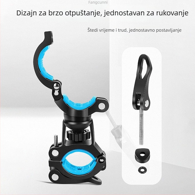 Držač prednjeg svjetla za bicikl s 720° kuglastim zglobom, klipsa za brdski bicikl