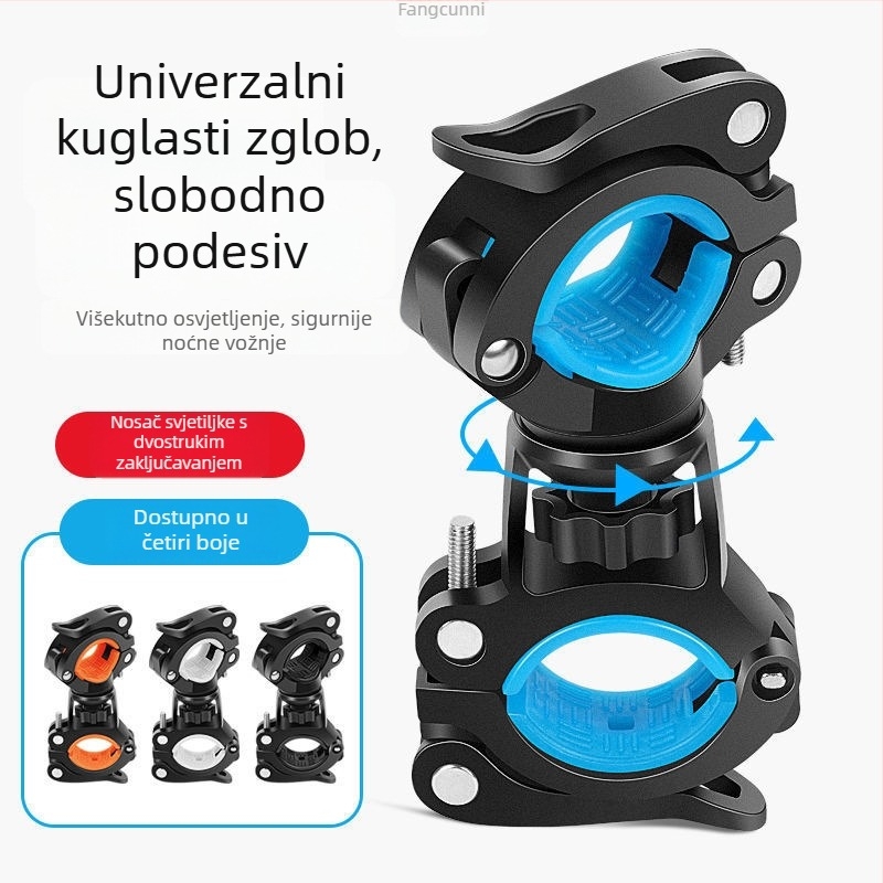 Držač prednjeg svjetla za bicikl s 720° kuglastim zglobom, klipsa za brdski bicikl