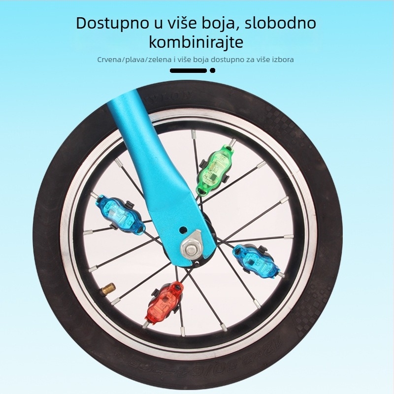 Inteligentno LED svjetlo za žbice dječjeg balansnog bicikla – stražnje svjetlo za noćnu vožnju