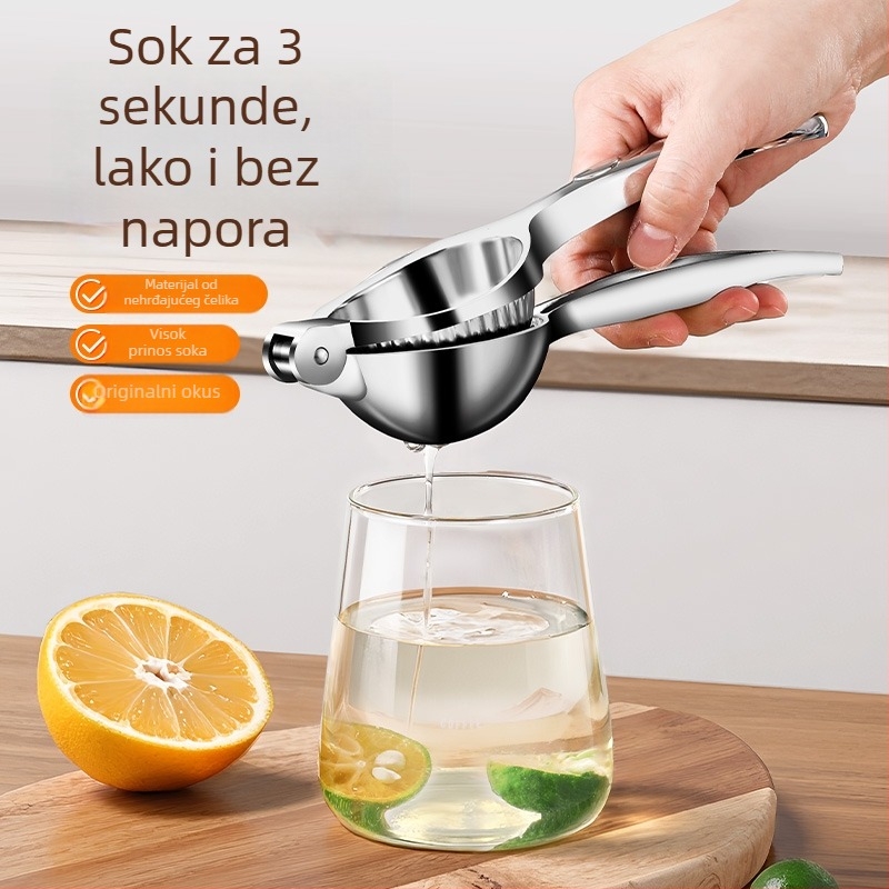 Ručna presa limuna, mali nehrđajući čelični iscijeđivač voća, kapaciteta do 400 ml, pogodan za limune i naranče