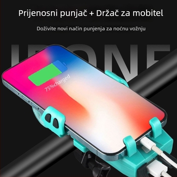 Novo 5-u-1 svjetlo za bicikl s držačem za telefon za planinski bicikl, zvučnik, svjetlo za maglu, otključavanje jednim pritiskom i power bankom