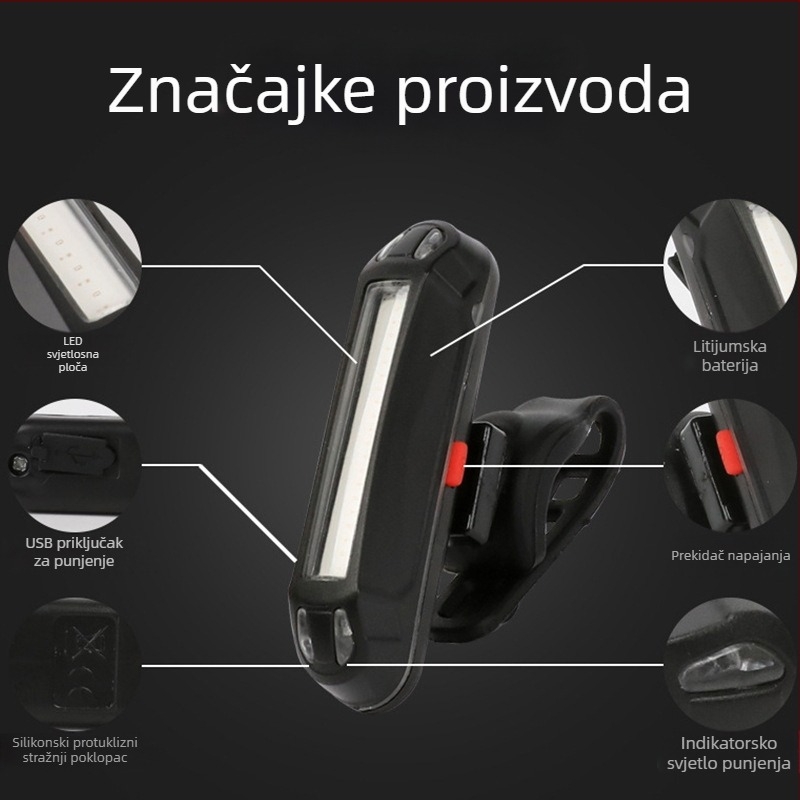 USB punjiva stražnja svjetiljka za bicikl za brdske i cestovne bicikle