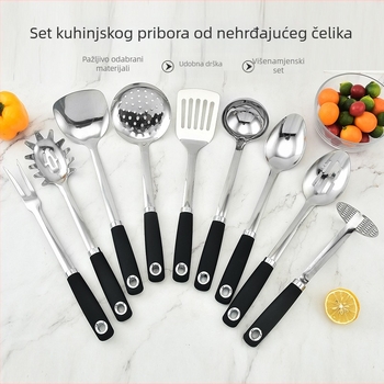 Set od nehrđajućeg čelika: spatula, kuhača i lis za krumpire, nelepiv, otporan na visoke temperature