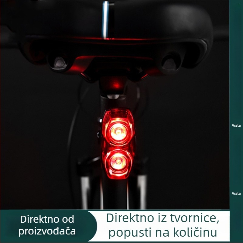 Raypal-2230 Visoko svjetlo za planinski bicikl, 2 LED, vodootporno upozoravajuće svjetlo za noćnu vožnju — stražnja svjetiljka