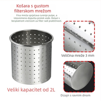 Ručni sokovnik od nehrđajućeg čelika 304 za grožđe i voće s odjeljivanjem pulpe