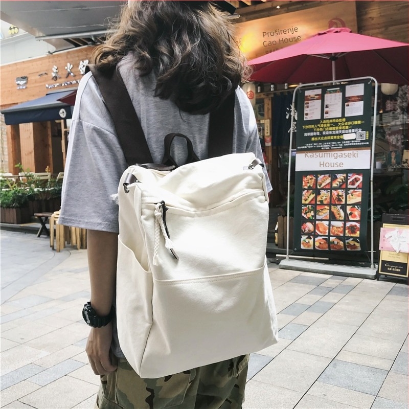 Unisex ruksak od opranog platna, gradski stil, kapacitet 20–35 L, pogodan za 13-inčni laptop, Harajuku nadahnuti modni ruksak
