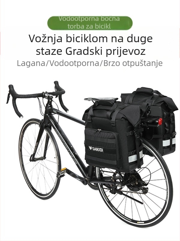 SANXDI pannier torba za bicikl, 20L, velika kapaciteta, vodootporna, za duga putovanja, jednostrana i dvostrana, torba za stražnji nosač za planinski bicikl