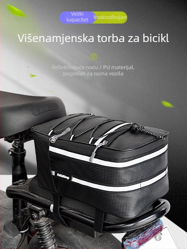 Fu Tai Hong stražnja torba za bicikl, velika kapaciteta, vodootporna, od sintetičke kože, torba za putovanje