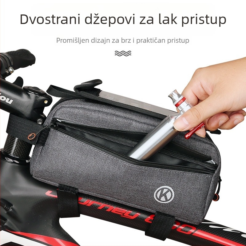 Torba za bicikl: prednja okvirna torbica za MTB, torbica za sjedalo, torbica za telefon na cestovnom biciklu, oprema za biciklizam