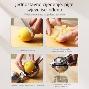 Ručni sokovnik od nehrđajućeg čelika za limune, naranče i voće