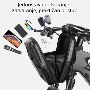 Prednja torbica za okvir planinskog bicikla, velika kapaciteta, EVA vodootporno tvrdo kućište