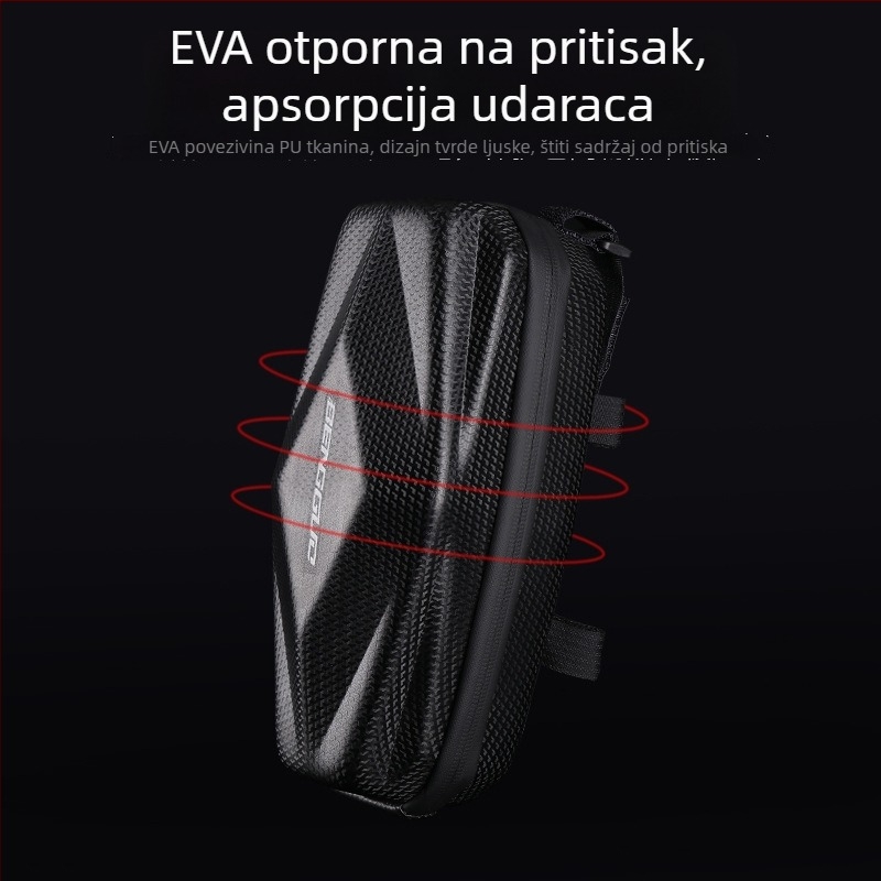 Prednja torbica za okvir planinskog bicikla, velika kapaciteta, EVA vodootporno tvrdo kućište