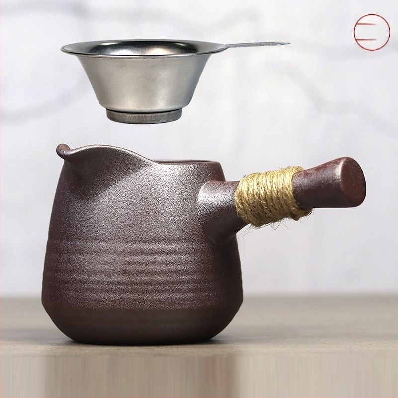 Veliki rustikalni keramički set za čaj s bočnom ručkom, set filtera za čaj, japanskog stila Gongfu keramički čajni set.