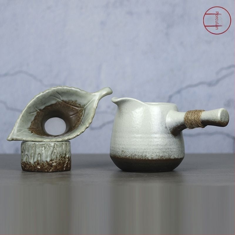 Veliki rustikalni keramički set za čaj s bočnom ručkom, set filtera za čaj, japanskog stila Gongfu keramički čajni set.