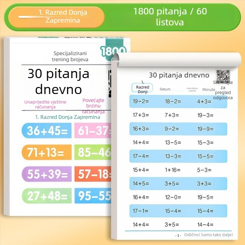 Usmeni izračun za predškolce do 3. razreda: svakodnevne brze vježbe iz matematike