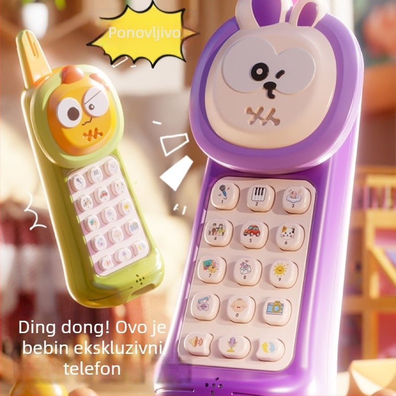 Dječji telefon za snimanje i reprodukciju – simulirani brick telefon za ranu edukaciju, stroj za priče, punjivi