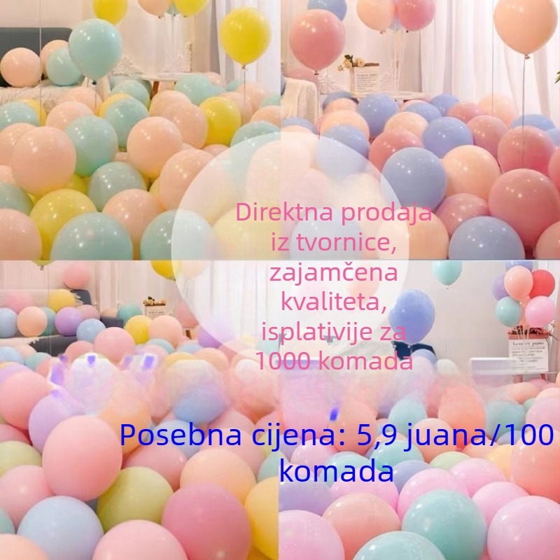 1000 debelih balona u macaronskim bojama za otvorenje, vjenčanje, rođendan i KTV sobu