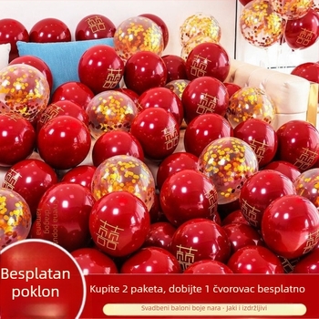 Crveni dvostruko debeli baloni za vjenčanje – dekoracija za vjenčanje, zaruke i dječje rođendane