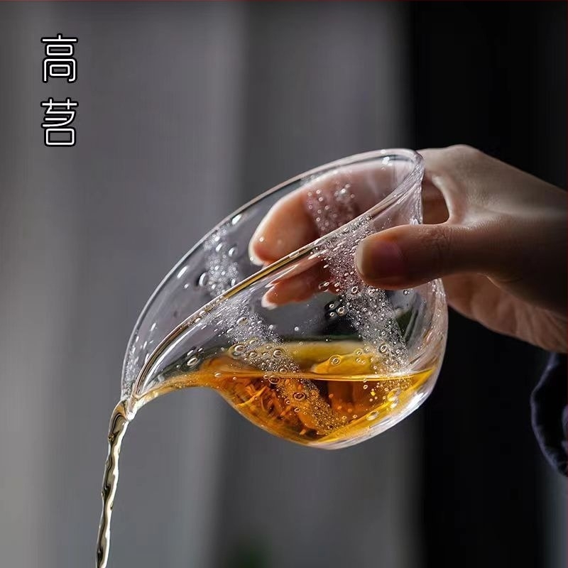 Ručna staklena šalica za čaj otporna na toplinu, japanskog stila, dijeljiva čajna posuda, velika debela šalica, Kung Fu čajni set