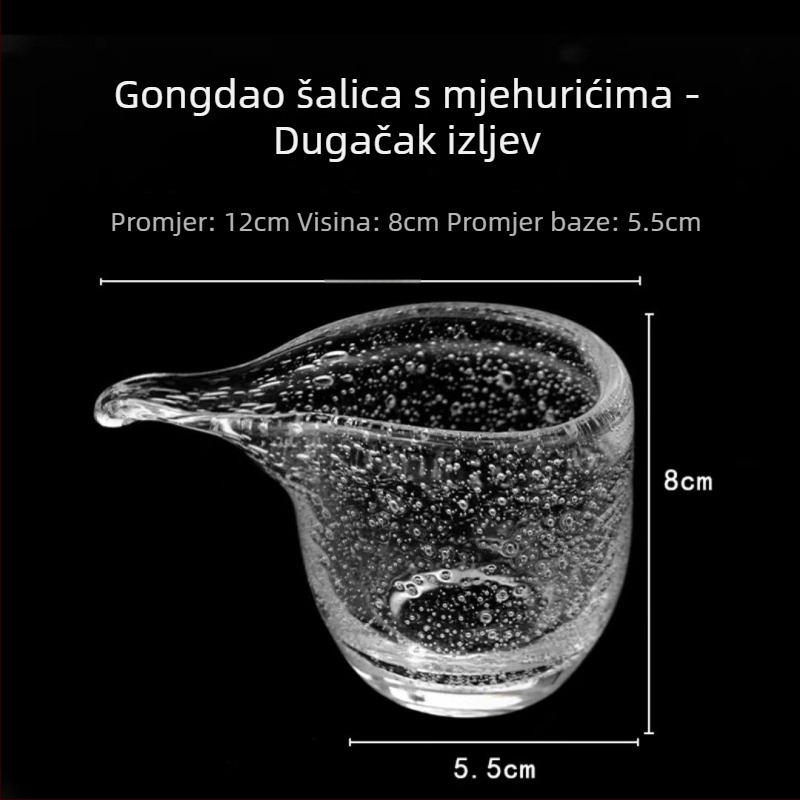 Ručna staklena šalica za čaj otporna na toplinu, japanskog stila, dijeljiva čajna posuda, velika debela šalica, Kung Fu čajni set