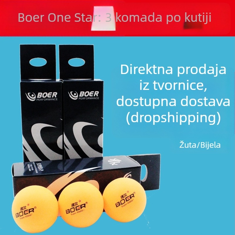 Bohr stolnoteniske lopte za profesionalni trening, set od 3 u kutiji, kompatibilno s strojem za lopte, mogućnost loga