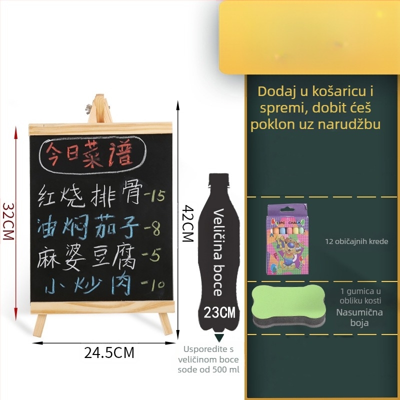 Stolna kredna ploča – reklamna ploča za trgovinu, ploča za štand, mini jelovnik za bar
