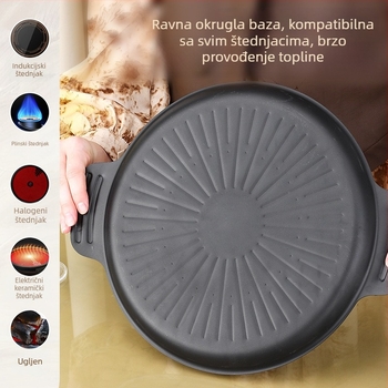 Maifan kamen nepropusna grill tava za indukcijske štednjake, vanjska ploča za roštilj, tava za pečenje mesa i ribe, prijenosni štednjak
