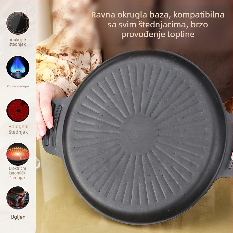 Maifan kamen nepropusna grill tava za indukcijske štednjake, vanjska ploča za roštilj, tava za pečenje mesa i ribe, prijenosni štednjak
