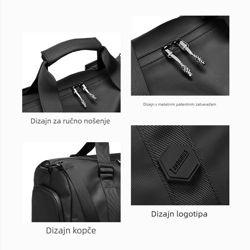 Lu Ou fitness torba velike kapacitete, 20–35 L, vodootporna nylon torba za kratka putovanja, unisex