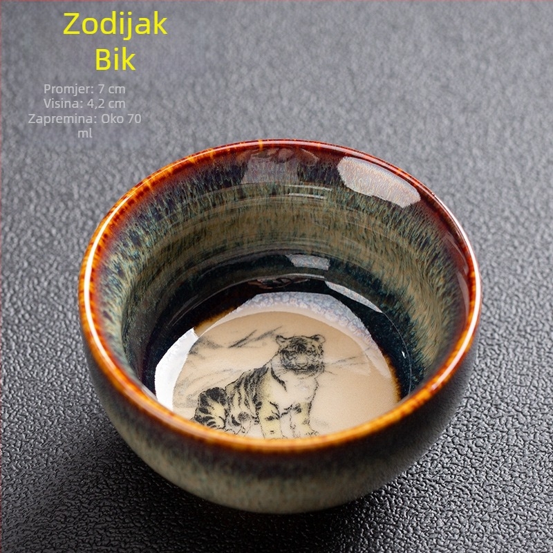 Kung Fu čaj šalica sa zodijakom – keramička, mala šalica