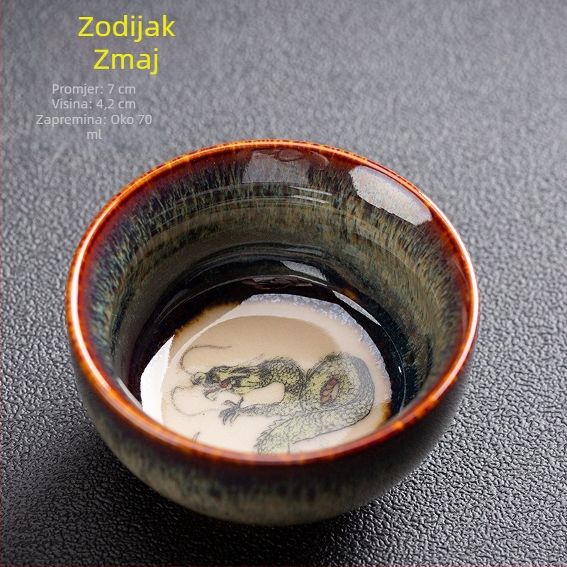 Kung Fu čaj šalica sa zodijakom – keramička, mala šalica