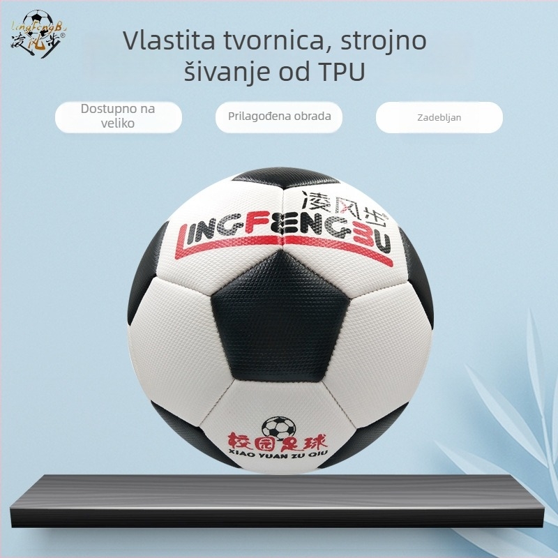 Fudbalska lopta s dijamantnim uzorkom, PVC, šivena strojem, za školske treninge i utakmice.