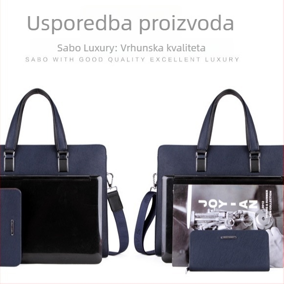 Muška crossbody torba za prijenosno računalo 15 inča, poslovna putovanja, horizontalni dizajn, velika kapaciteta, PVC