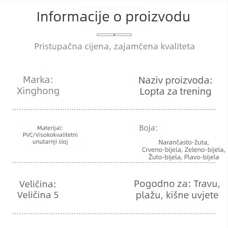 Prilagođeni PVC nogomet No.3/No.4/No.5 za djecu i mlade za trening i natjecanje, dizajn s petokrakom zvjezdicom, visoka elastičnost, otporno na habanje