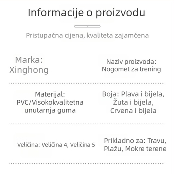 Trening lopta za nogomet, veličina 5, za mlade nogometne momčadi, visoko elastična PVC lopta