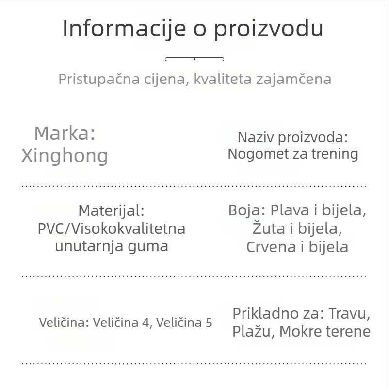 Trening lopta za nogomet, veličina 5, za mlade nogometne momčadi, visoko elastična PVC lopta