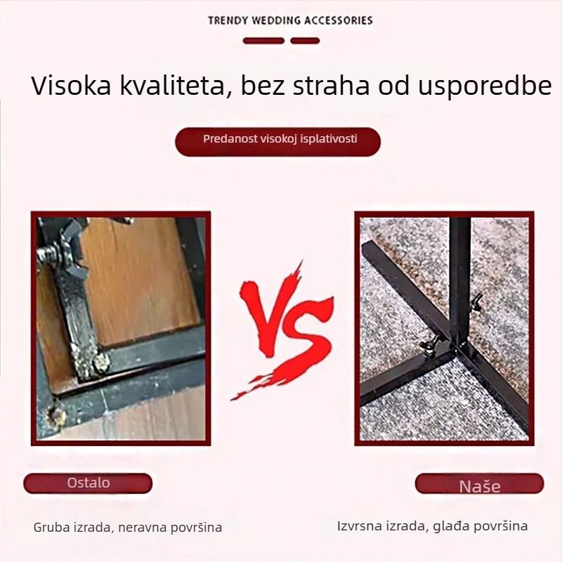 Vjenčani luk od kovanog željeza, okvir za pozadinu s teleskopskom šipkom