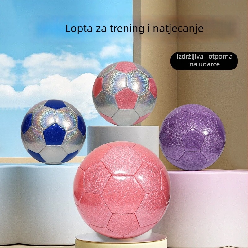 Fudbalska lopta od PU kože sa sjajem, šivena strojem, prilagođena treninzima i utakmicama.