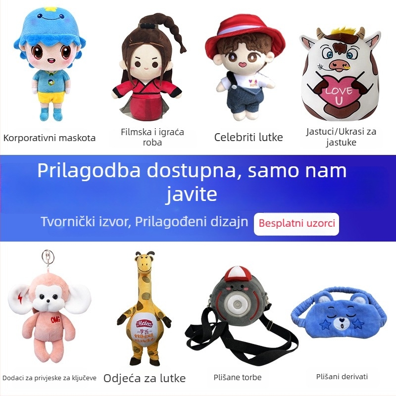 Prilagođene plišane igračke i maskote korporativnih IP-a, personalizirane jastuke, rukom upravljane lutke i prilagođene lutke