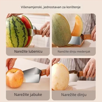 Nož za voće od nehrđajućeg čelika 430 – rezač dinje i voća na kockice, trokutasti dijelitelj