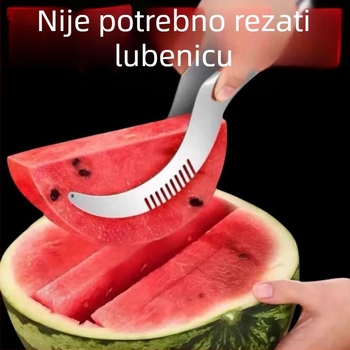 Nehrđajući čelični rezač dinje za sjeckanje dinje na kocke i odvajanje pulpe – alat za jedenje dinje bez prljavih ruku