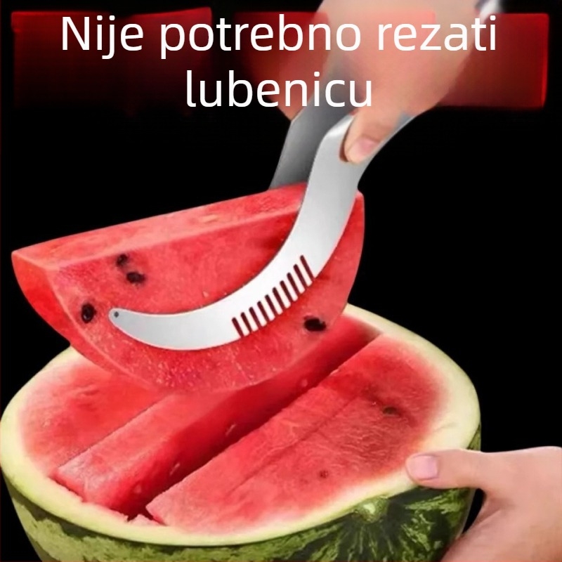 Nehrđajući čelični rezač dinje za sjeckanje dinje na kocke i odvajanje pulpe – alat za jedenje dinje bez prljavih ruku