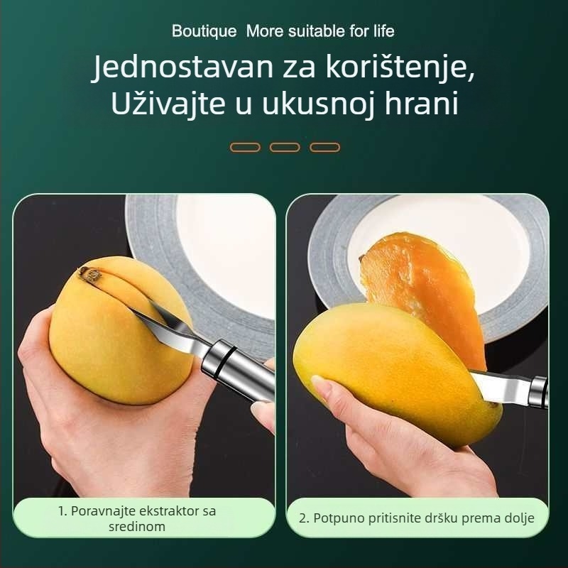 Uklanjanje koštice manga i žlica za voće, višenamjenski nož za sječenje i guljenje, dekorativni nož od nehrđajućeg čelika