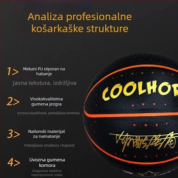 Sjajna košarkaška lopta No. 7, PU materijal, LED reflektirajuće noćno svjetlo — za odrasle