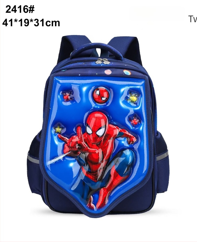 3D crtani dizajn školsku torbu za osnovnu školu, slatka, velik kapacitet, vodootporna, unisex