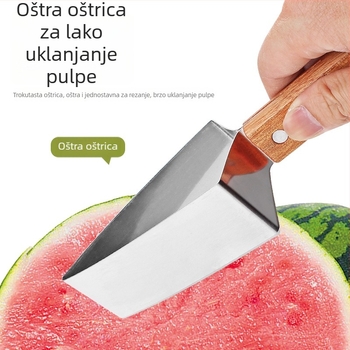 Nehrđajući čelični rezač lubenice i dinje – alat za rezanje voća na kockice, trokutasti dizajn