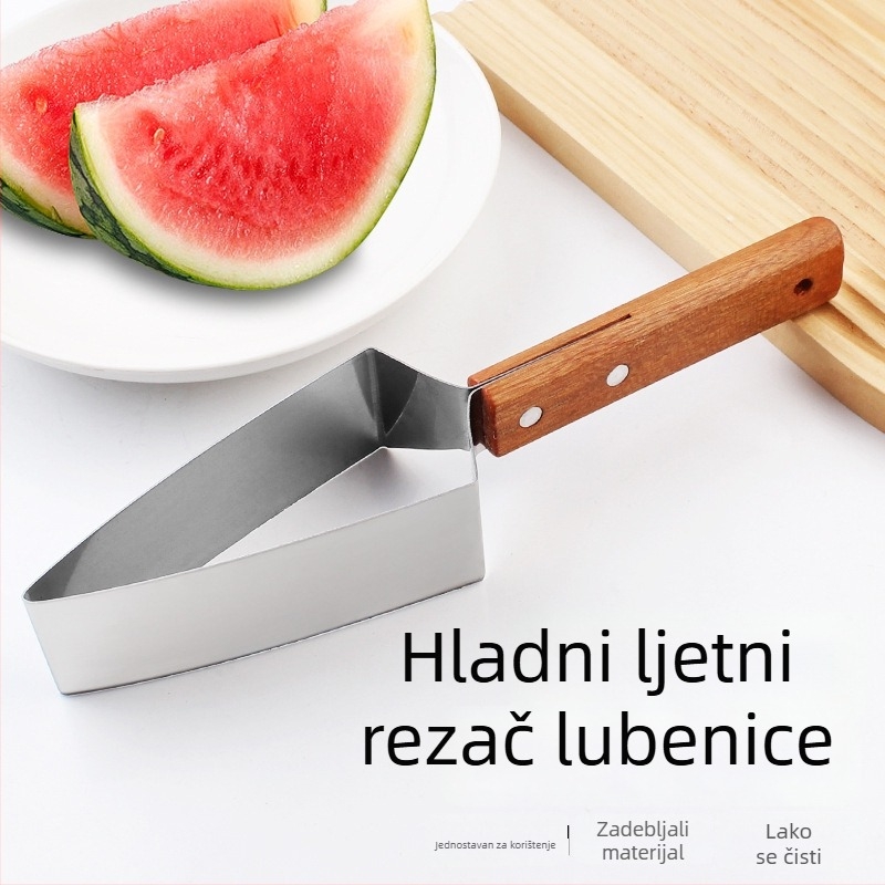 Nehrđajući čelični rezač lubenice i dinje – alat za rezanje voća na kockice, trokutasti dizajn