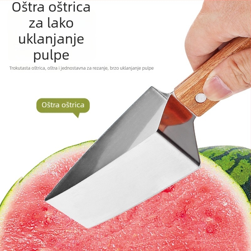 Nehrđajući čelični rezač lubenice i dinje – alat za rezanje voća na kockice, trokutasti dizajn