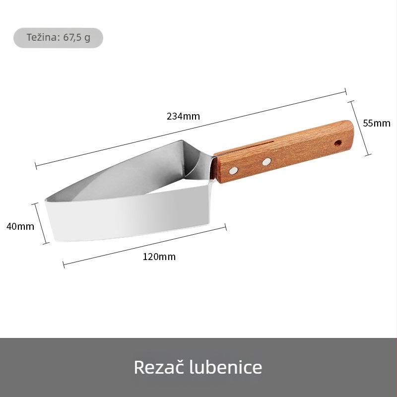 Nehrđajući čelični rezač lubenice i dinje – alat za rezanje voća na kockice, trokutasti dizajn