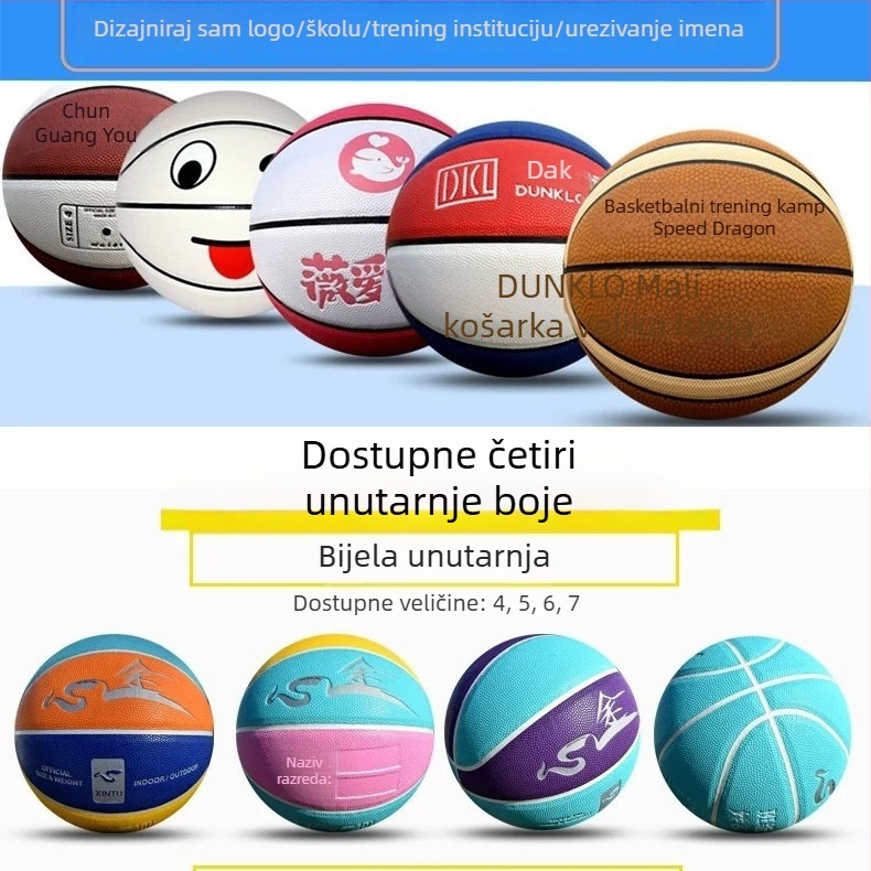 Prilagođena PU košarkaška lopta za klubske treninge s DIY logom – OEM proizvodnja